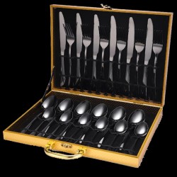 24pcs Stainless Steel Knife Fork Spoon Dinnerware Set 